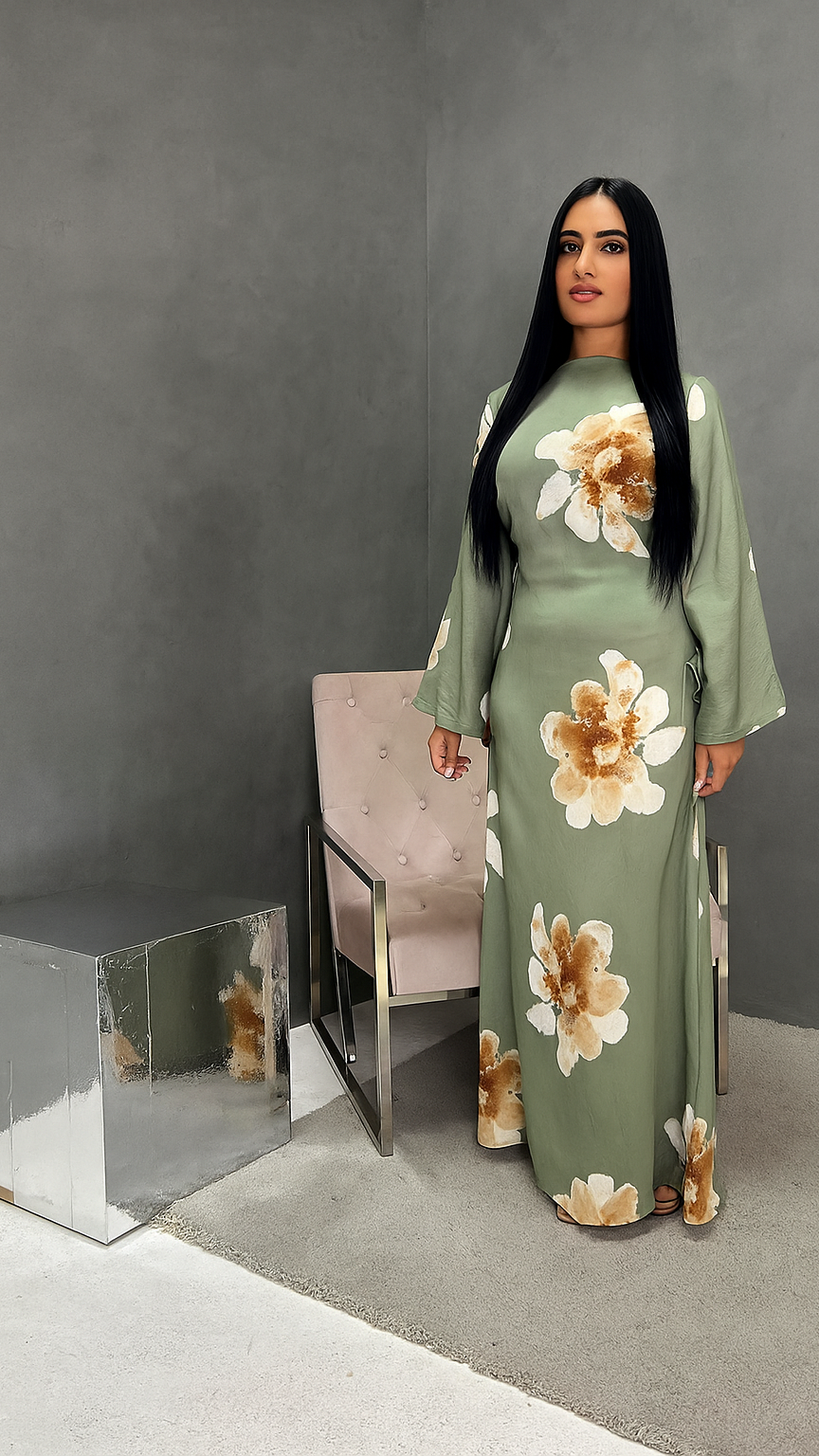 Flower Modest Dress
