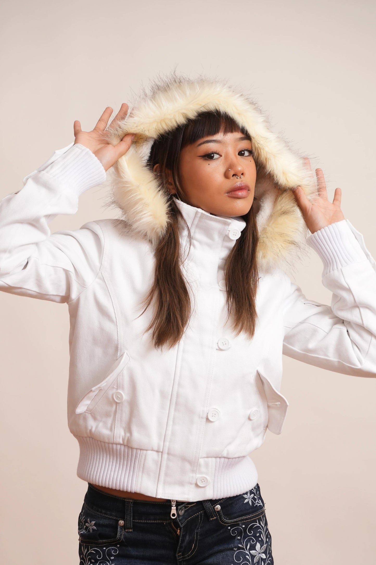 Nymera 2000s Jacket With Fur Collar
