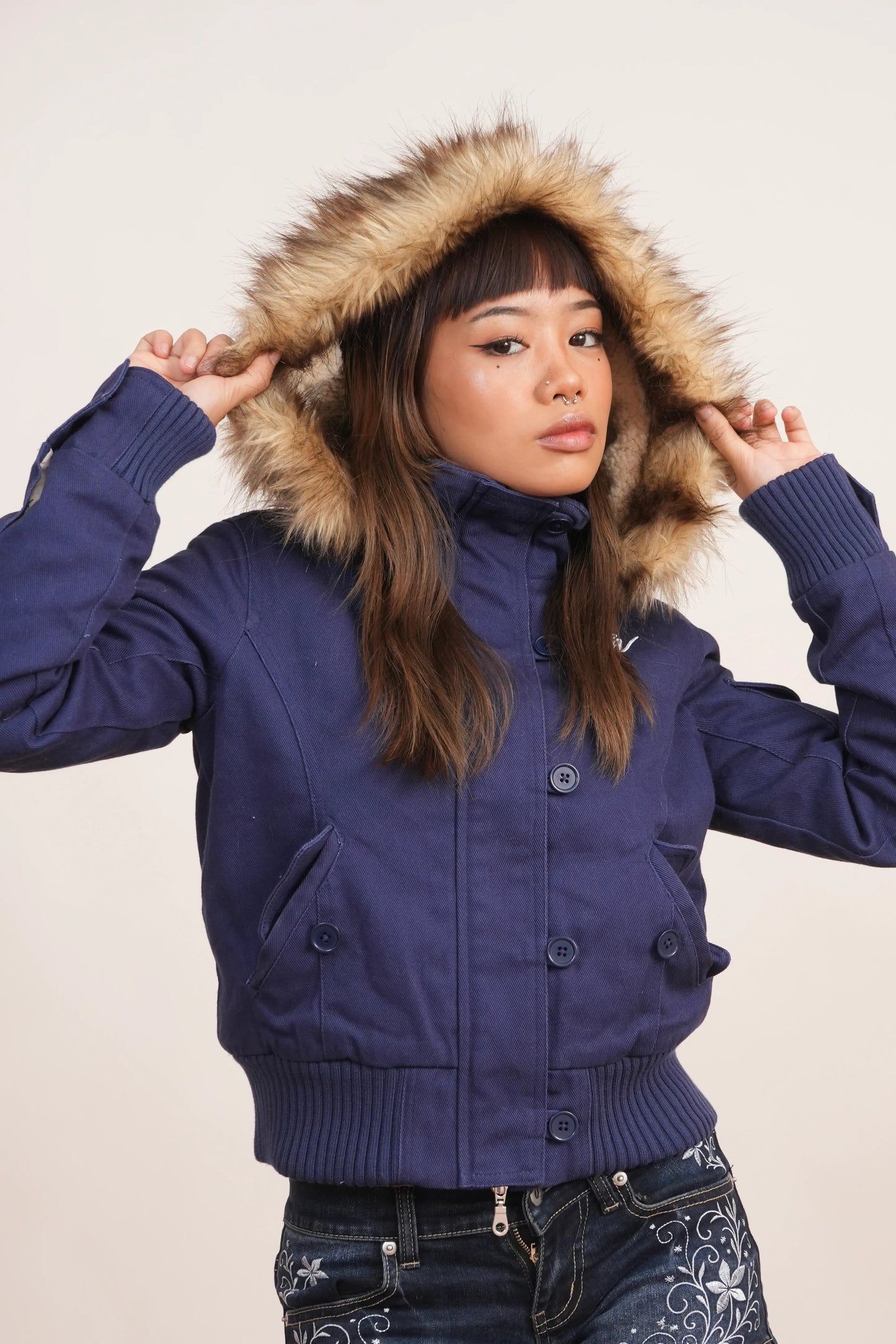 Nymera 2000s Jacket With Fur Collar
