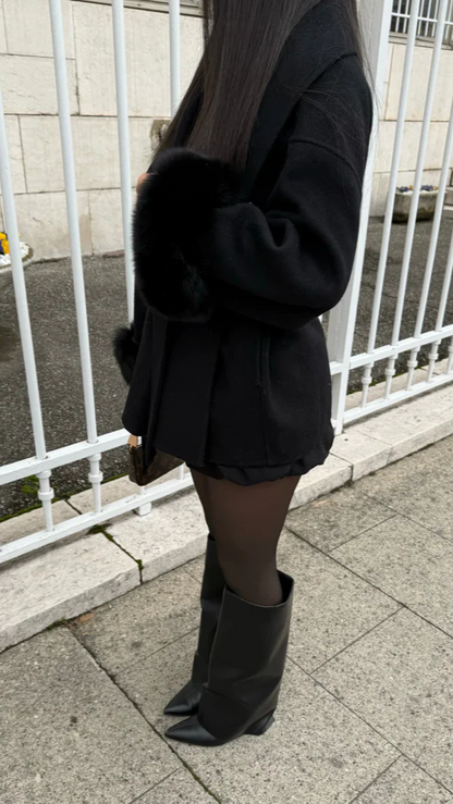JENNY WITH FUR- WARM TAUPE