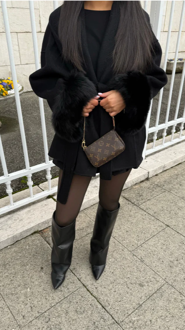JENNY WITH FUR- WARM TAUPE